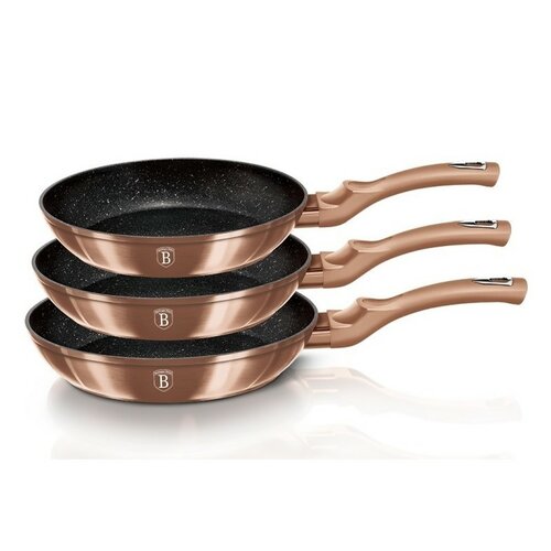 Berlinger Haus 3-częściowy zestaw patelni Rosegold Metallic Line