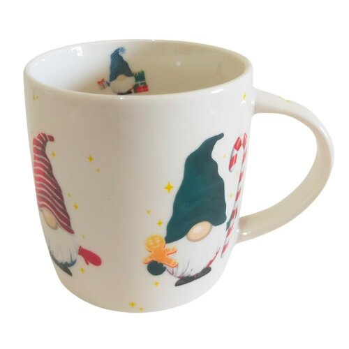 Home Elements Porcelán bögre karácsonyi mintávalTörpe 300 ml, díszdobozban
