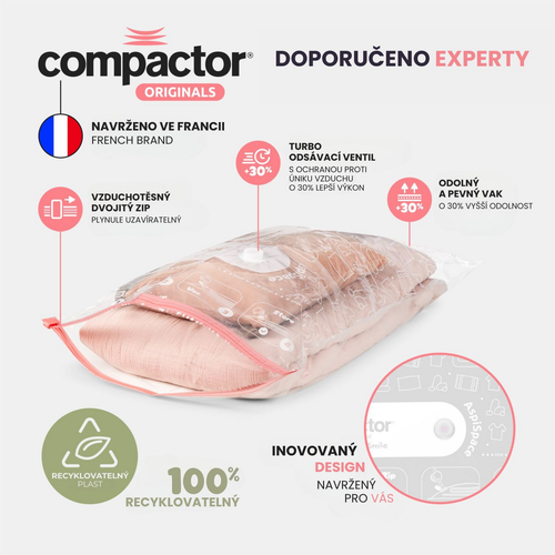 Compactor Súprava vákuových úložných vriec Aspispace 3x M 70 l, 2x L 120 l, 5 ks