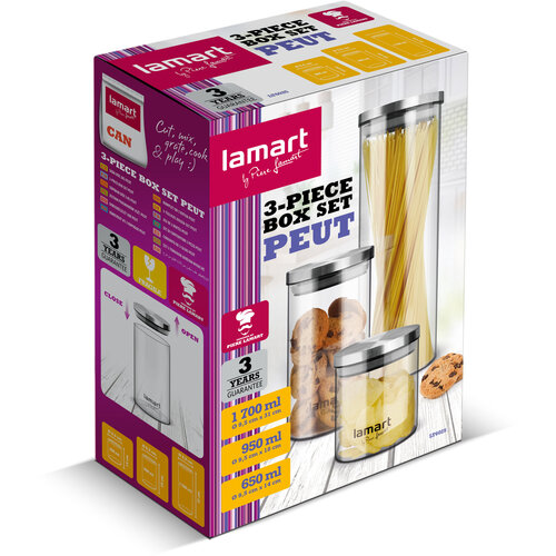 Lamart LT6025 3-delni set steklenih posod Peut