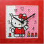 Zegar ścienny Hello Kitty czerwony