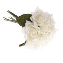 Buchet trandafiri artificiali, alb, 18 x 26 cm