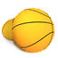 Tvarovaný 3D polštářek Basketbalový míč Baskeťák, 40 cm