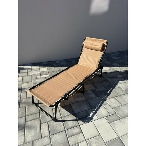 Aldotrade Garten klappbarer Liegestuhl mit Tasche 190 x 58 x 30 cm, Creme
