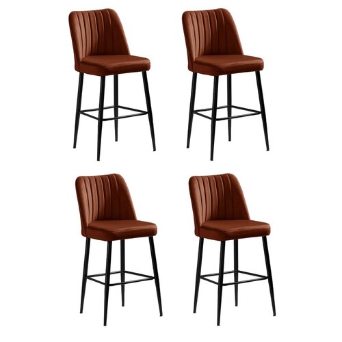 Zestaw krzeseł barowych Vento Tile Red and Black, 4 szt.