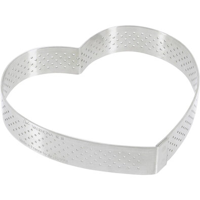 De Buyer 3099.51 gelochte Kuchenform Herz 12 cm, Edelstahl