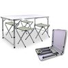Aldotrade Camping összecsukható szett, asztal + 4 fotel, 120 x 60 x 70 cm