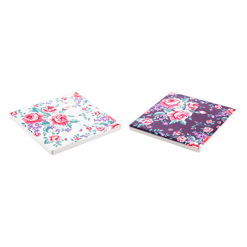 Altom Keramik-Untersetzer Floral, 10 x 10 cm, 4er Set