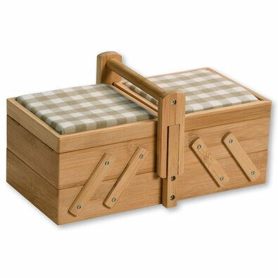 Kesper 58711 Organizer na przybory do szycia,bambus, 29 x 17 x 16,5 cm