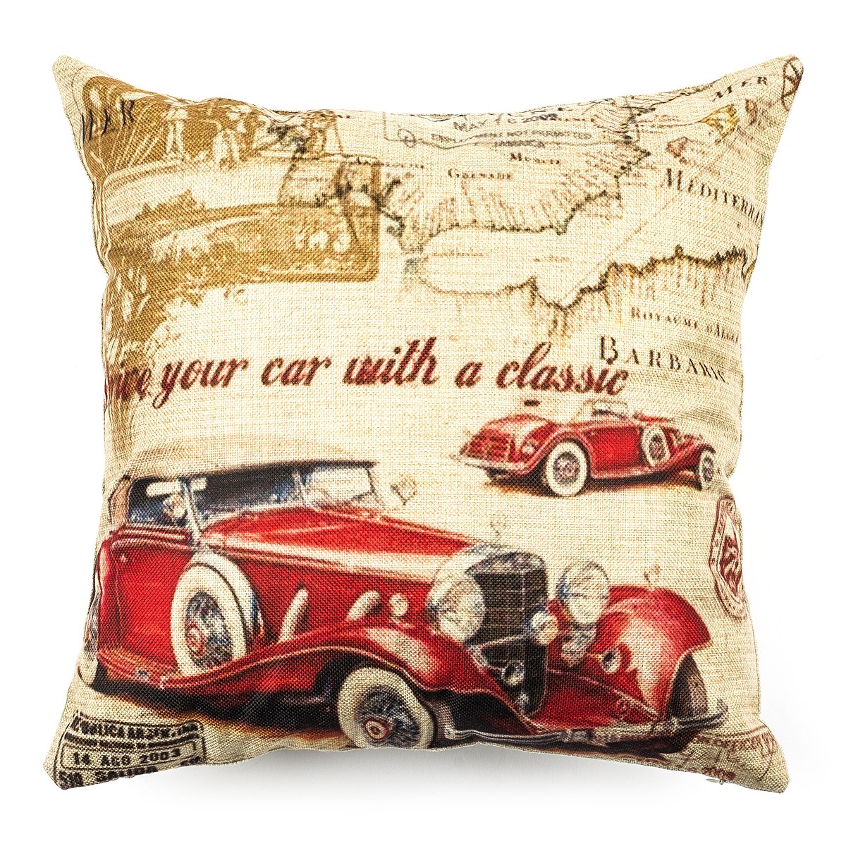Jahu Obliečka na vankúšik Retro Car red, 45 x 45 cm