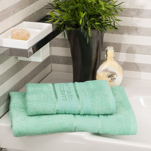 4Home Комплект Bamboo Premium рушник для ванни та рушник для рук м’ятний, 70 x 140 см, 50 x 100 см