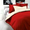 Saténové obliečky Luxury Collection červená / smotanová, 240 x 220 cm, 2 ks 70 x 90 cm