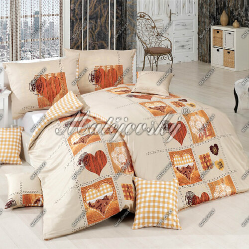 Matějovský flanelové obliečky Heart, 140 x 200 cm, 70 x 90 cm