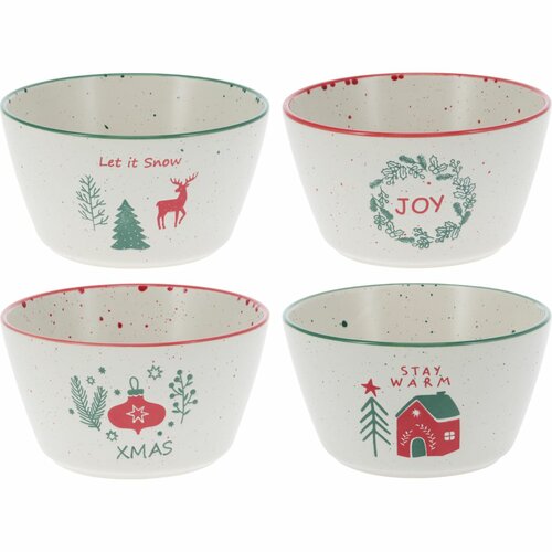 Komplet 4 keramičnih skodelic Let It Snow 500 ml, 14 cm
