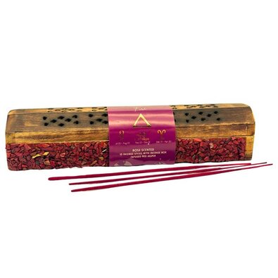 Arome Elements drevený box na vonné tyčinky, 10 tyčiniek, Oheň