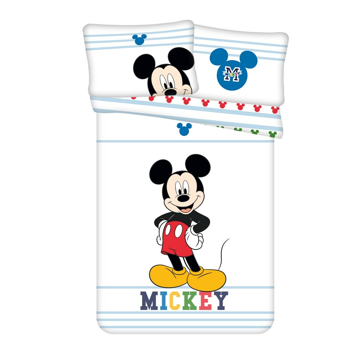 Jerry Fabrics Dětské bavlněné povlečení do postýlky Mickey Colors baby, 100 x 135 cm, 40 x 60 cm 