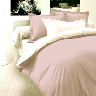 Saténové obliečky Luxury Collection svetlo fialová / biela, 140 x 200 cm, 70 x 90 cm