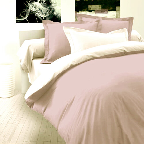 Saténové obliečky Luxury Collection svetlo fialová / biela, 200 x 200 cm, 2ks 70 x 90 cm