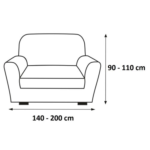 Multielastický poťah na sedaciu súpravu Petra červená, 140 - 200 cm
