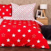 4Home Bavlněné povlečení Stars red, 140 x 200 cm, 70 x 90 cm