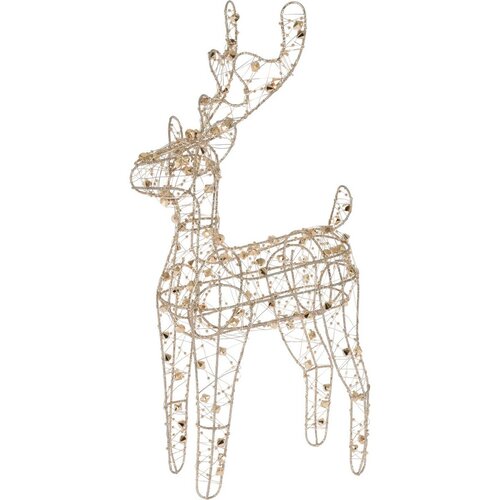 Renifer świąteczny LED Goldwire złoty, 24 x 37 cm