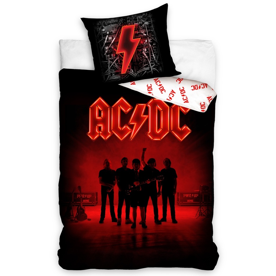 Lenjerie de pat din bumbac AC/DC Power Up, 140 x 200 cm, 70 x 90 cm