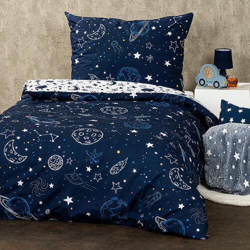 4Home In Space pamut ágyneműhuzat, 140 x 200 cm, 70 x 90 cm