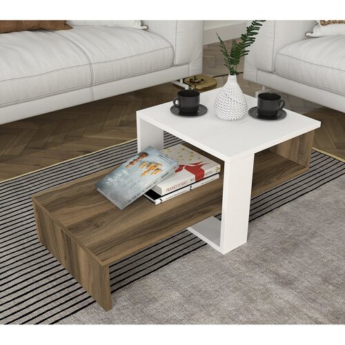Konferenčný stolík Chain White and Walnut