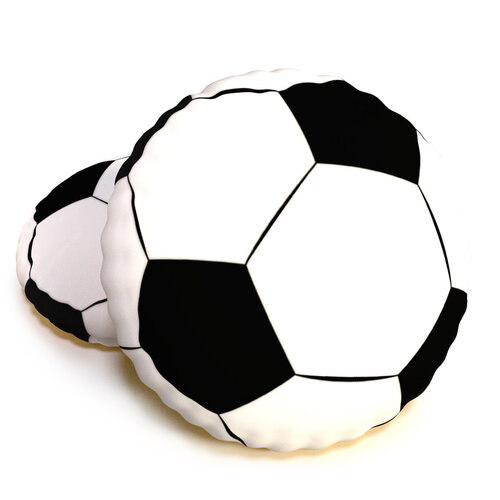 Tvarovaný 3D vankúšik Futbalová lopta Kopačák, 40 cm
