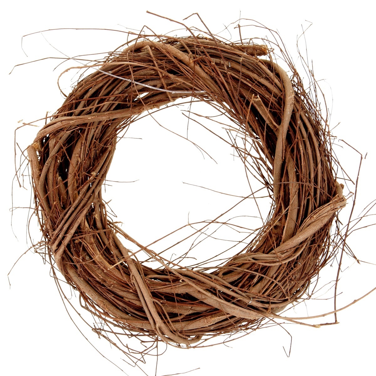 Fonott koszorú, barna, átmérő 24 cm