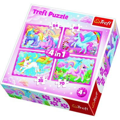 Trefl Puzzle Unicorni, 4 buc.