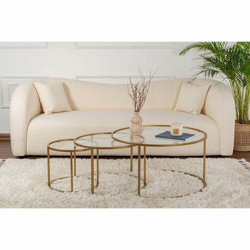 Aurum Gold dohányzóasztal-készlet 80 cm, 3 db