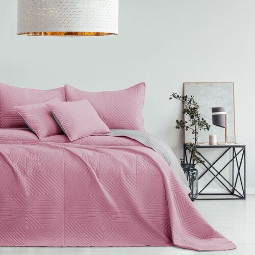 AmeliaHome Prekrivalo za posteljo Softa palepink -pearlsilver, 220 x 240 cm