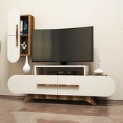 Stolik pod telewizor z szafką Rose Walnut and Cream