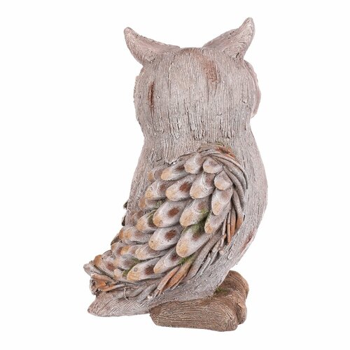 Decorație de grădină Bufniță, gri, 24 x 22 x 40 cm
