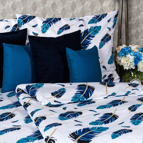 Lenjerie pat 1 pers. 4Home Feathers, din bumbac, 140 x 200 cm, 70 x 90 cm