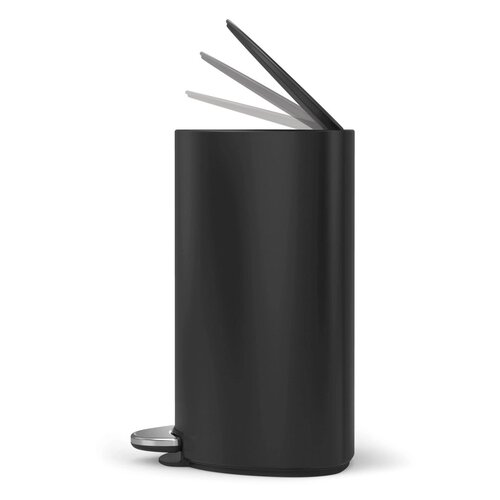 Simplehuman Pedalno smetnjak 6 l, polkrojen, črnamat jeklo, plastika