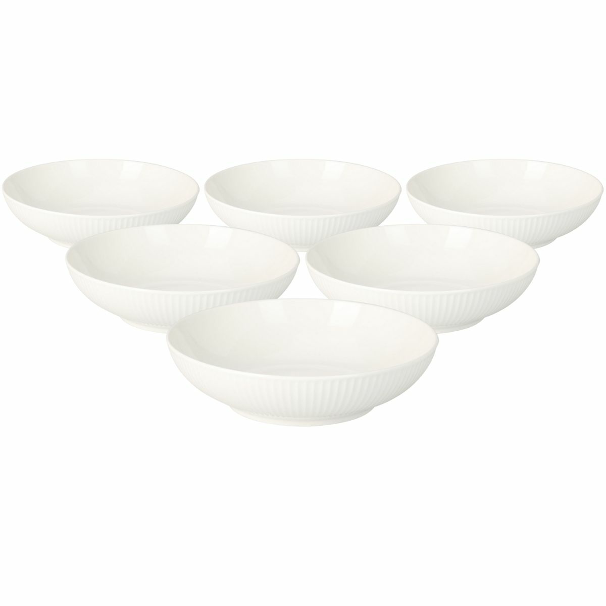 Zestaw 6 porcelanowych talerzy głębokich Linie 20 cm
