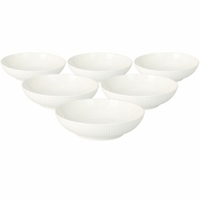 Zestaw 6 porcelanowych talerzy głębokich Linie 20 cm