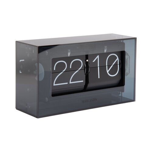 Karlsson 5976BK Designové nástěnné/stolní překlápěcí hodiny černá, 21 cm