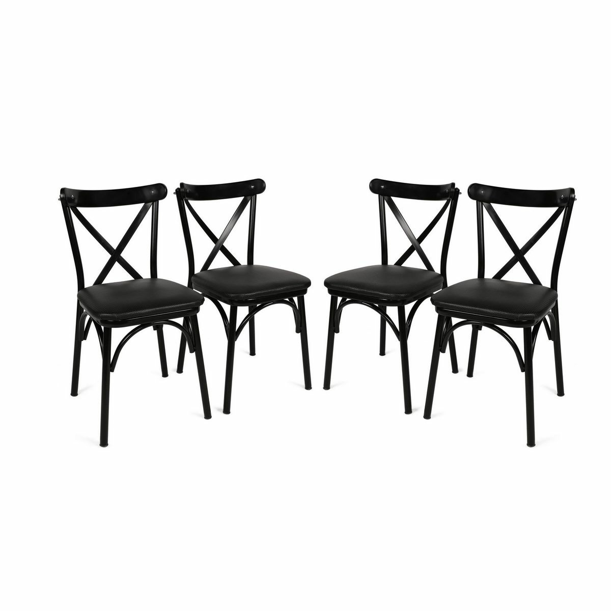 Sada jídelních židlí Ekol Black, 4 ks