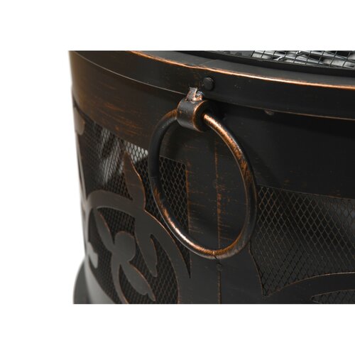 Cattara Tragbare Feuerstelle mit Deckel Santorin, 66,5 x 66,5 x 63,5 cm