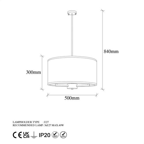 Lampa wisząca Way - 11650, złoty