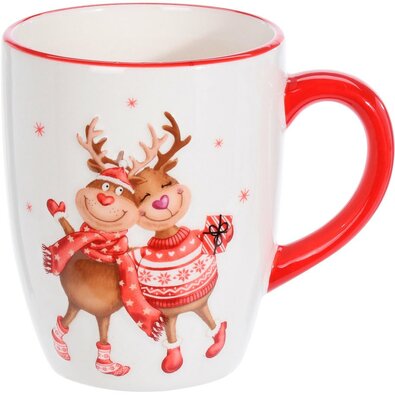 Cană ceramică Ren vesel, 350 ml