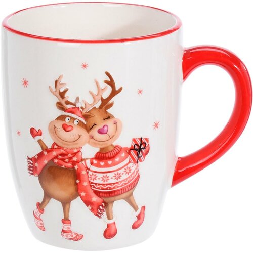 Cană ceramică Ren vesel, 350 ml