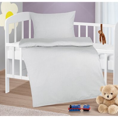 Bellatex Дитяча бавовняна постільна білизна Agata Клітинка сіра, 90 x 135 см, 45 x 60 см