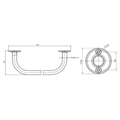 AQUALINE 8013 törölközőtartó 80 cm, fehér