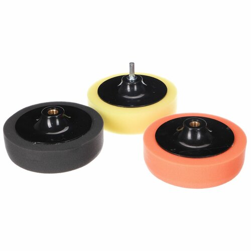 Sixtol Set Polierpads/-schwämme mitAutoreinigungscheibe, 3 Stück