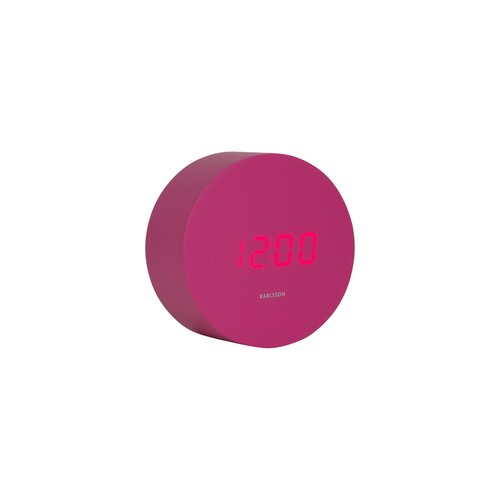 Karlsson 5981BP design LED óra ébresztővel, rózsaszín, átmérő 9 cm