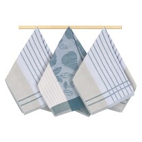 Ścierka kuchenna pasy szaro-niebieski, 50 x 70 cm, zestaw 3 szt.